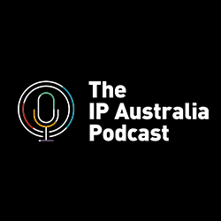 IP professional Keeley Pasfield sits in podcast studio smiling while introducing the world of intellectual property.