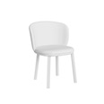White designer chair with rounded back